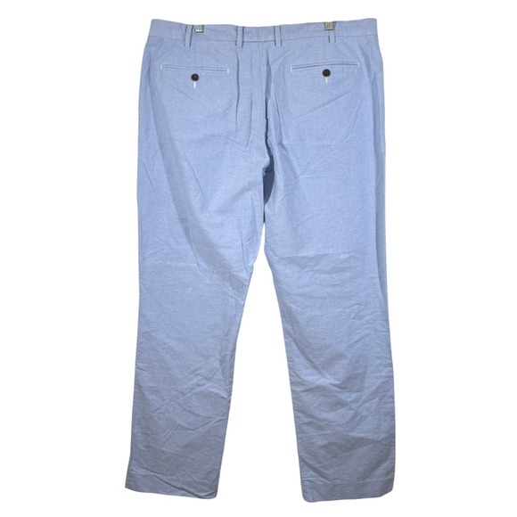 J Crew Mens Bowery Chambray Chino Pants 38x32 Blue Cotton Classic Fit Preppy - Picture 4 of 12